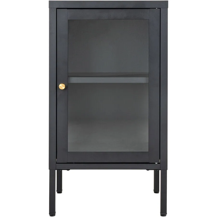 Vitrine Tavena schwarz Stahl/Glas B 38 H 70 cm