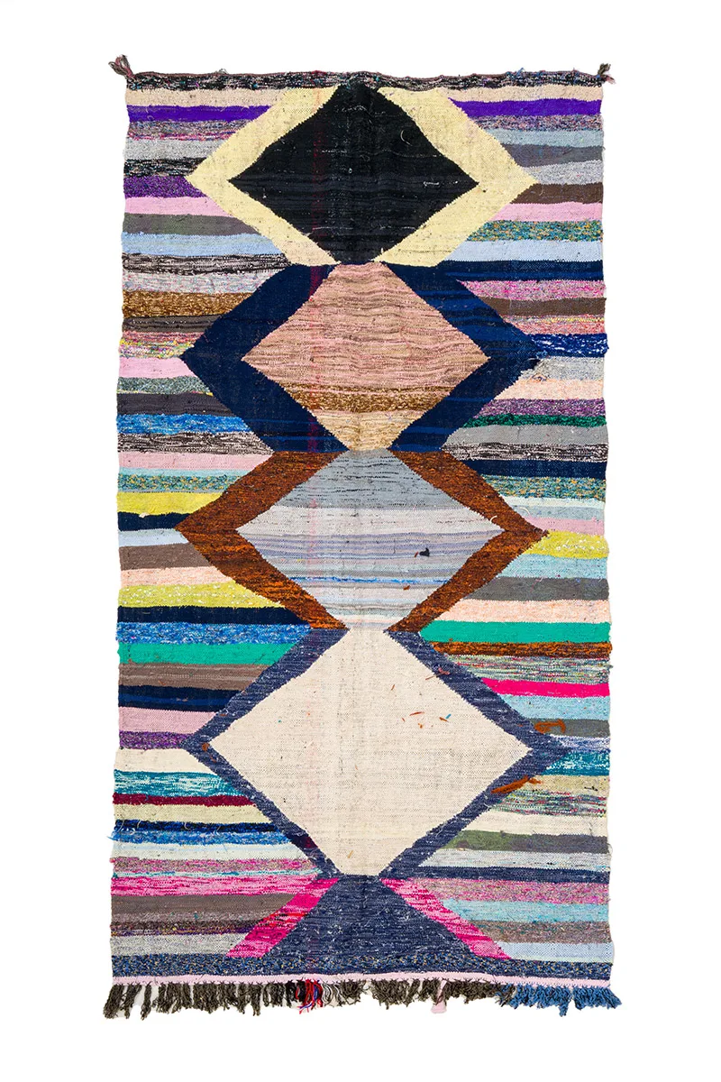 Marokkansk Boucherouite-teppe 130 x 250 cm (Størrelse: 130 x 250 cm)