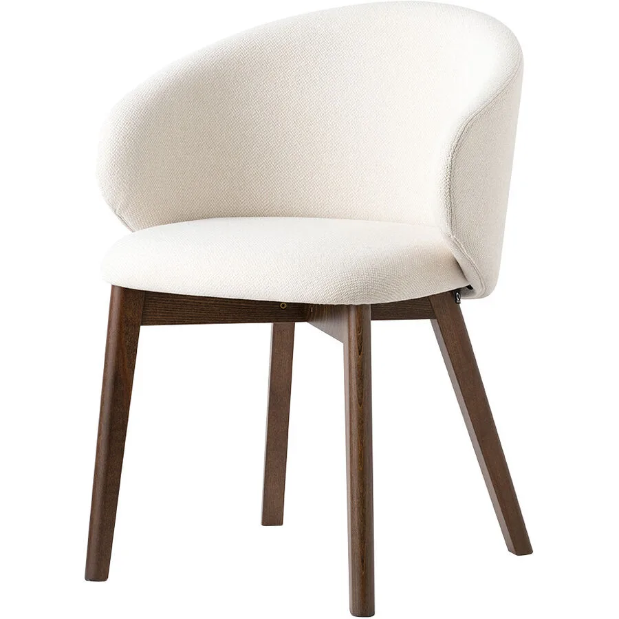 CONNUBIA Stuhl 2er-Set Tuka Écru, Dunkelbraun Stoff, Buche