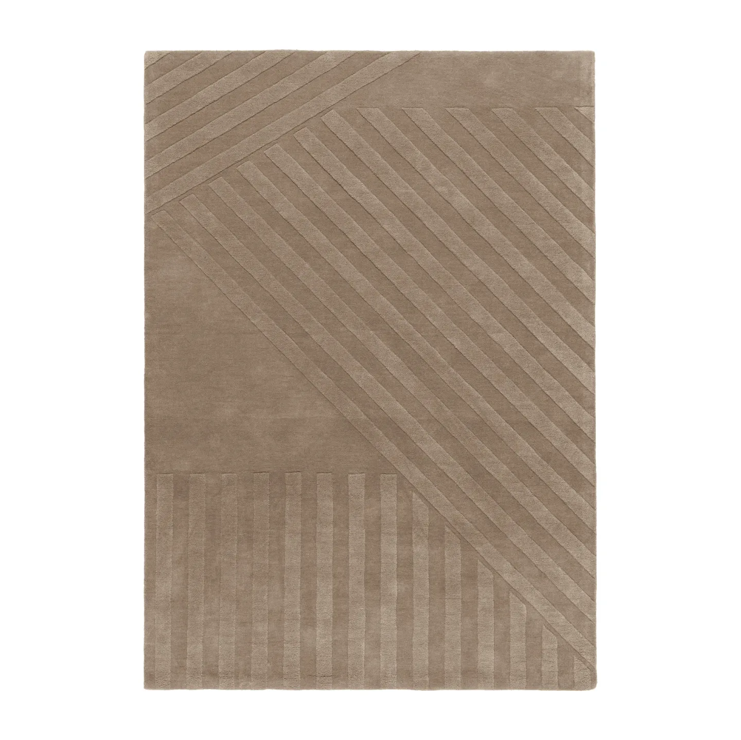 NJRD Levels Stripes Wollteppich Maulwurfbraun, 200x300 cm