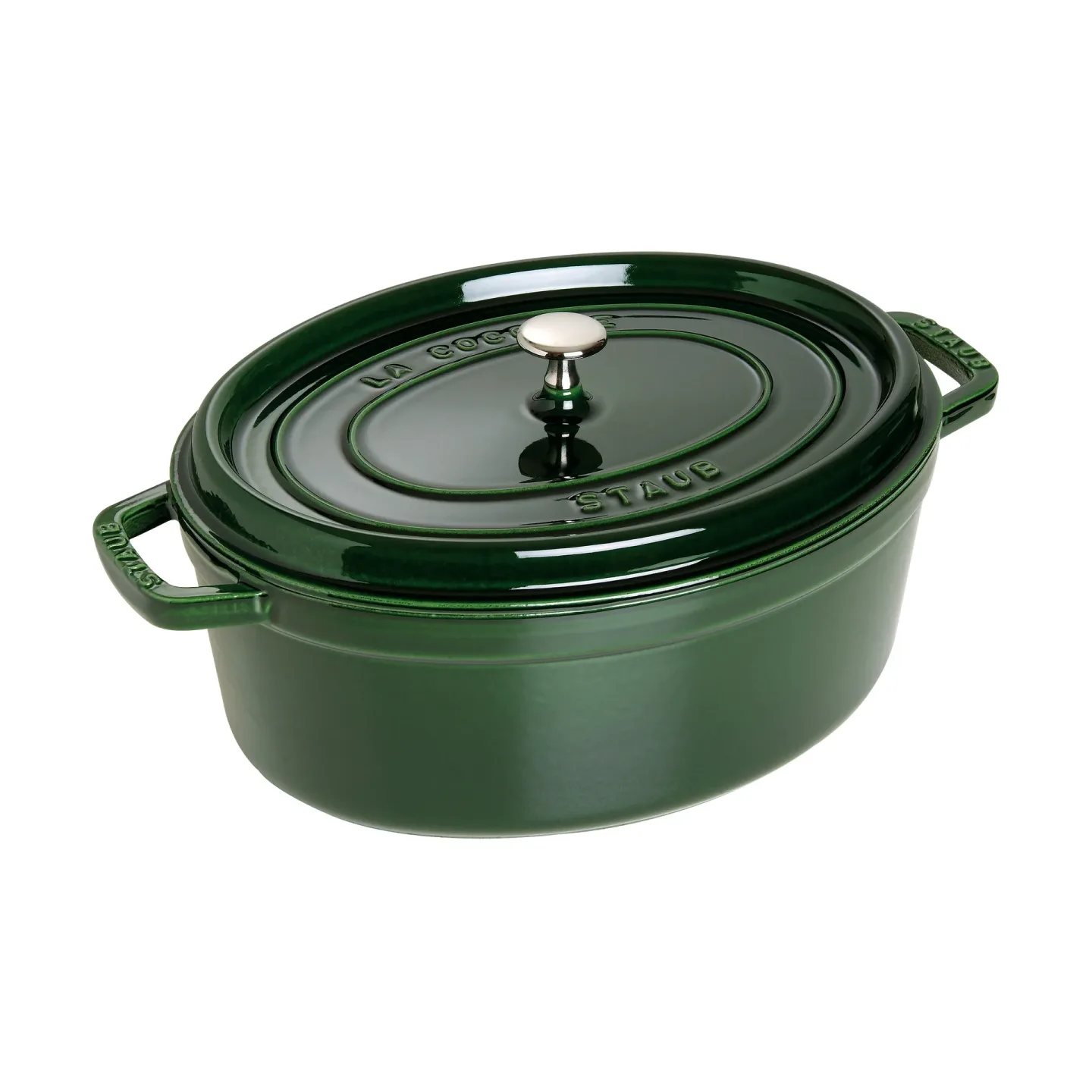 STAUB Staub La Cocotte ovaler Topf Gusseisen 6,7 L. Basilikumgrün
