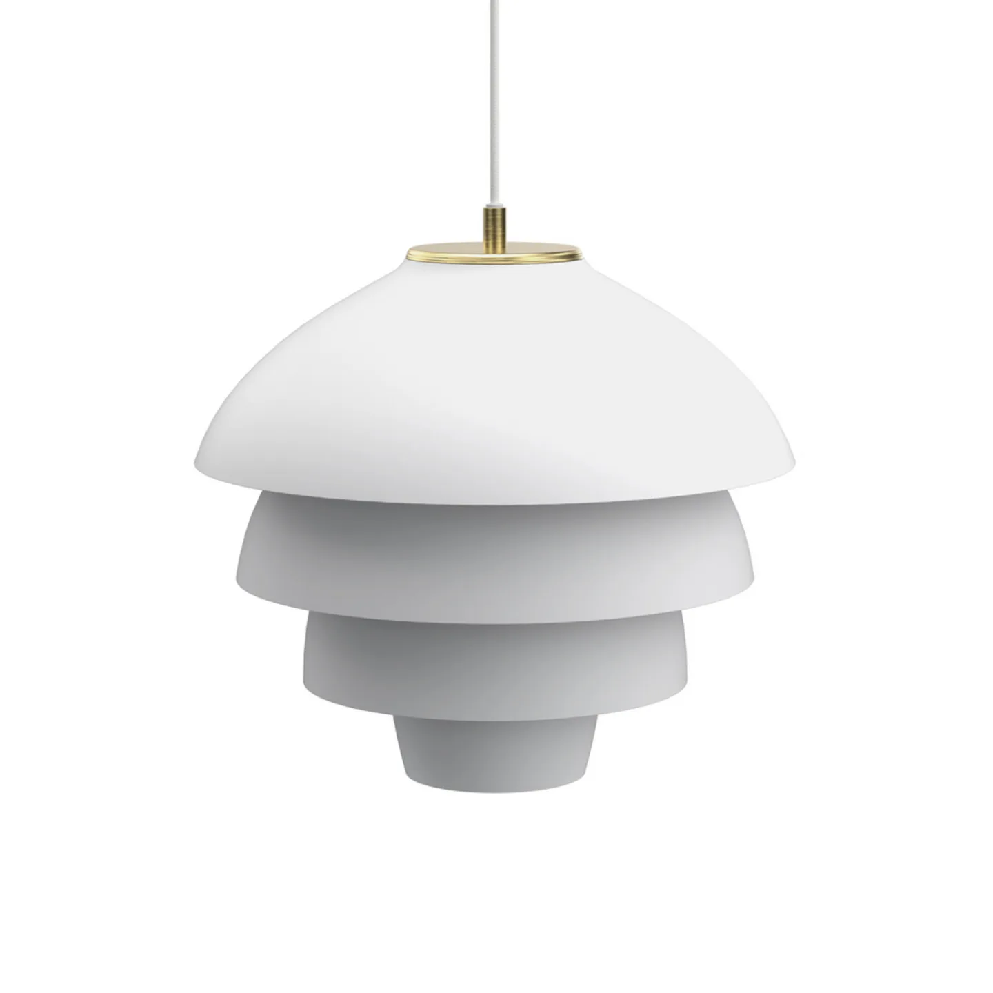 Valencia Pendelleuchte, Ø 42 cm, weiß/messing, E27 - Belid - Wohnzimmer - Design - Metall - Einflammig