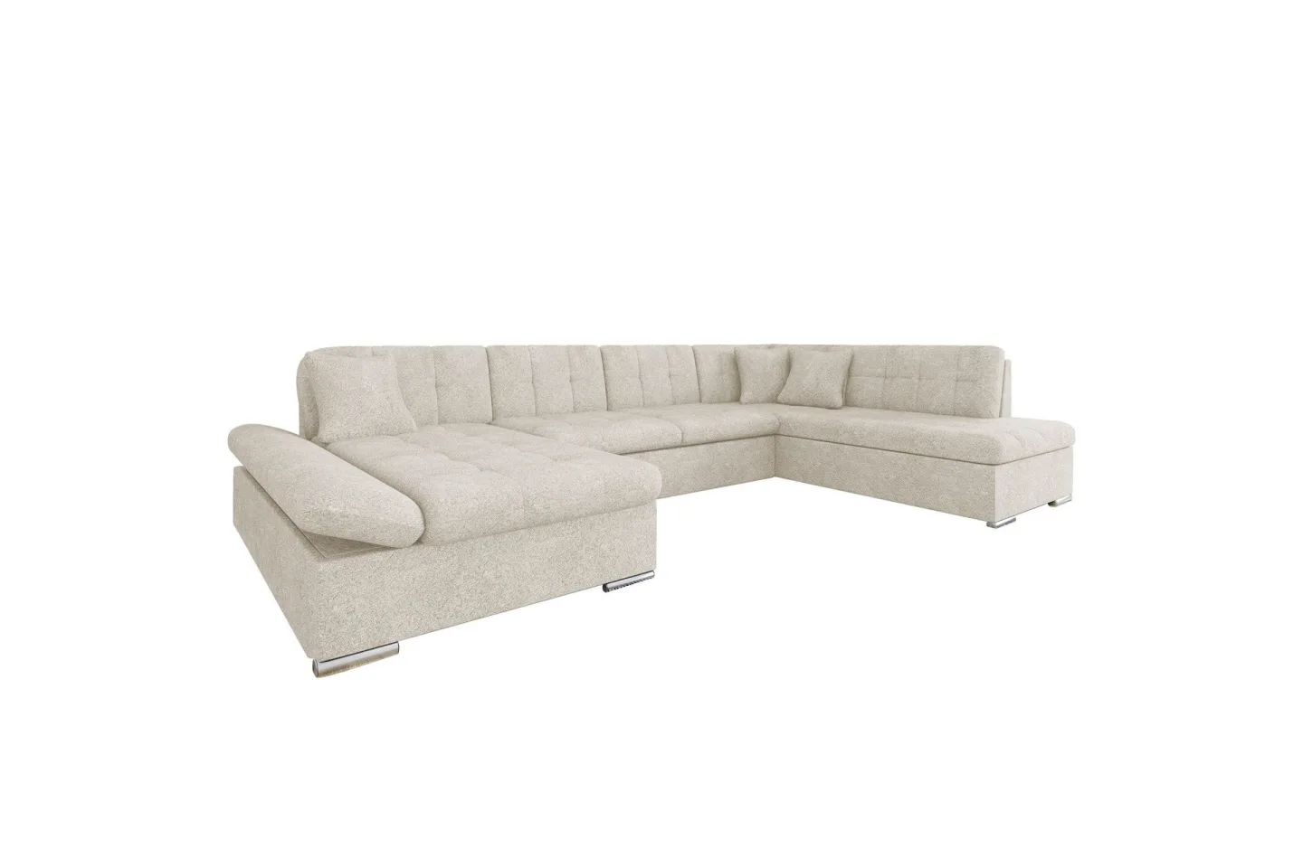 Zumar Bäddsoffa med Divan och Schäslong 4-sits i Bouclé - Beige