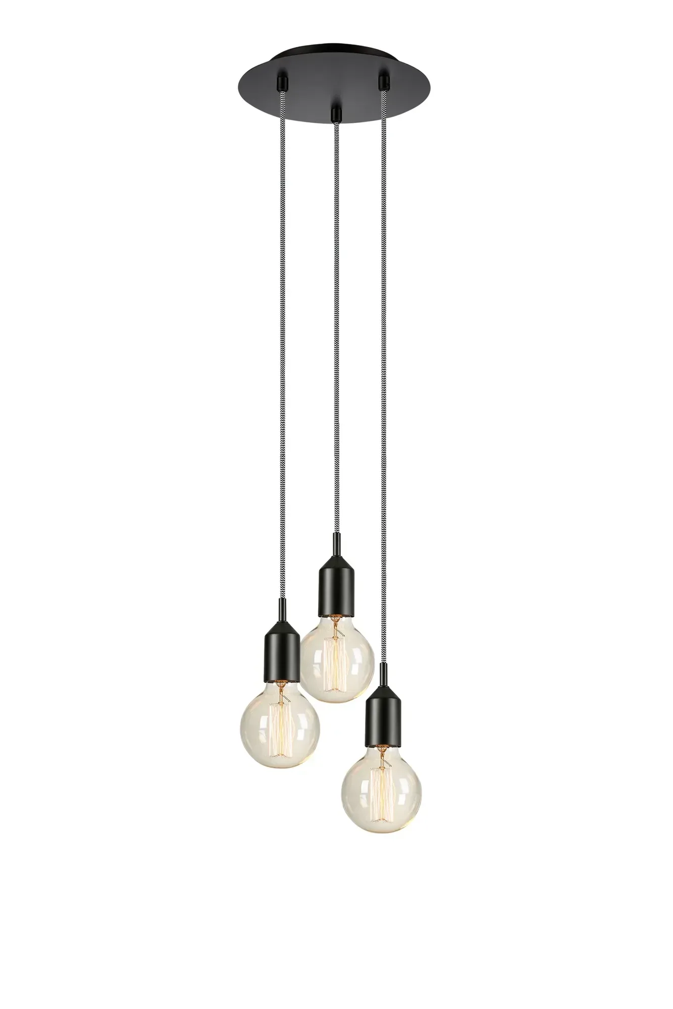 Bronx Deckenlampe Schwarz 3 Lampen Runde