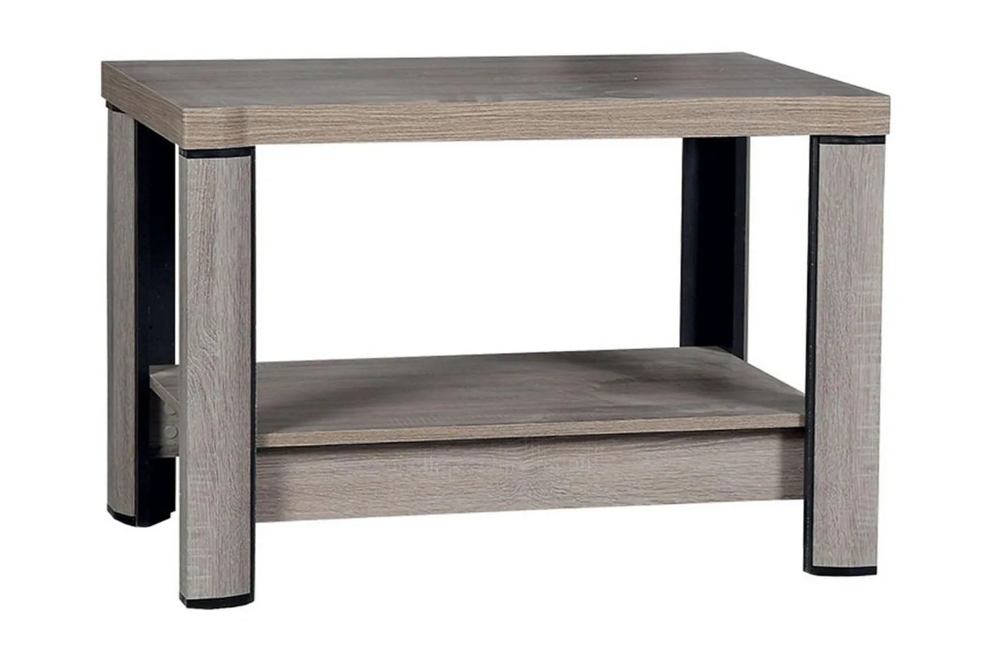 Chezum Soffbord 90 cm med Förvaring Hylla - Tryffel/Beige/Grå