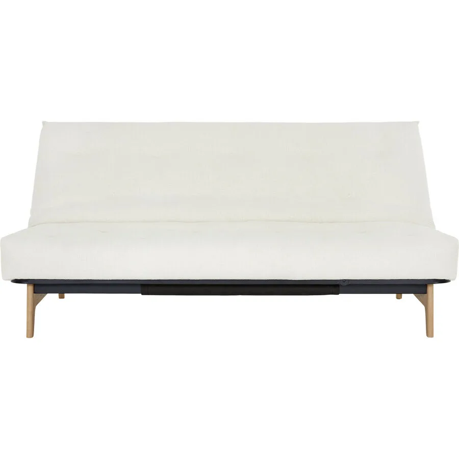 Innovation Bettsofa Kelani Offwhite, Natur Stoff, Eiche, Metall B 200 T 100 cm