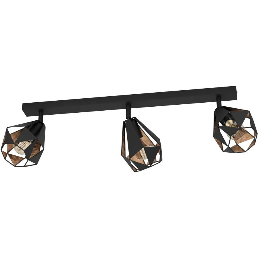 Eglo Spot Carlton 7 Kupfer/Schwarz Stahl 16 cm 25.5 cm - Farbe: schwarz/kupfer