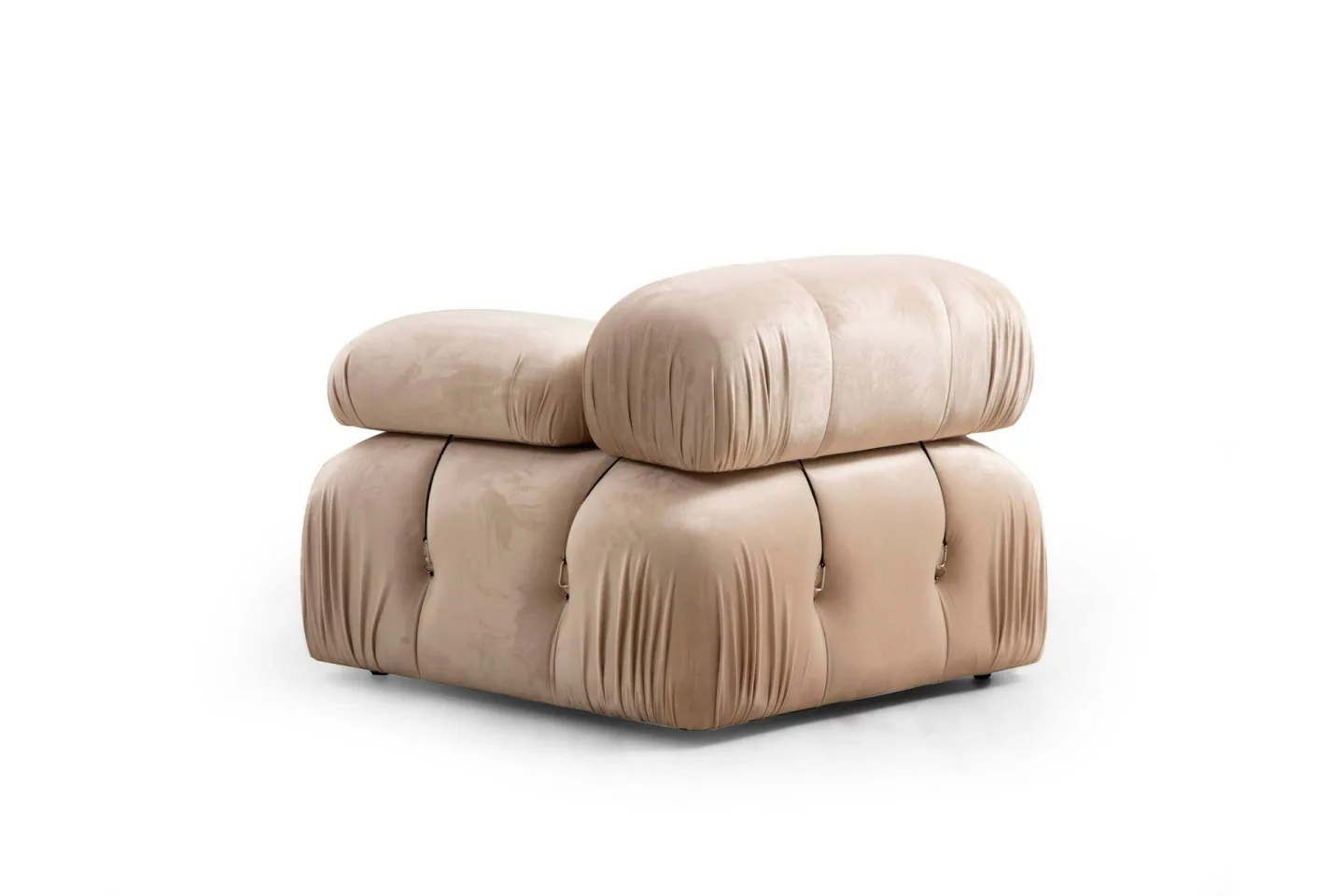 Belgin Vänstermodul / Fåtölj 95 cm med fasta armstöd och repdetaljer - Beige