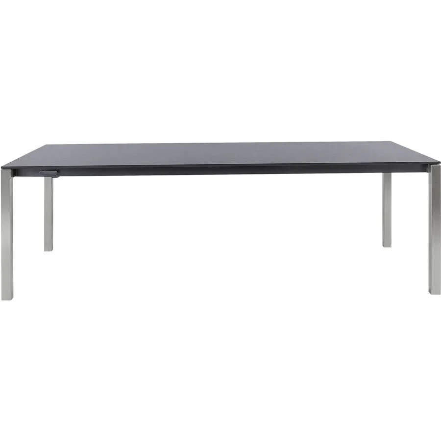 Gartentisch ausziehbar Campo Grande HPL Moonscape grey 150x90 cm - Farbe: Edelstahl gebürstet / Moonscape grey - Material: HPL/Edelstahl - Möbel