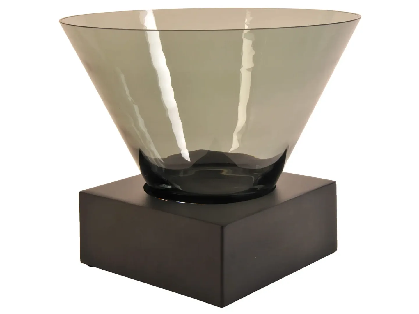 Schlittler Windlicht Glas Konisch Eisen H: 34 cm Schwarz | Schubiger Möbel