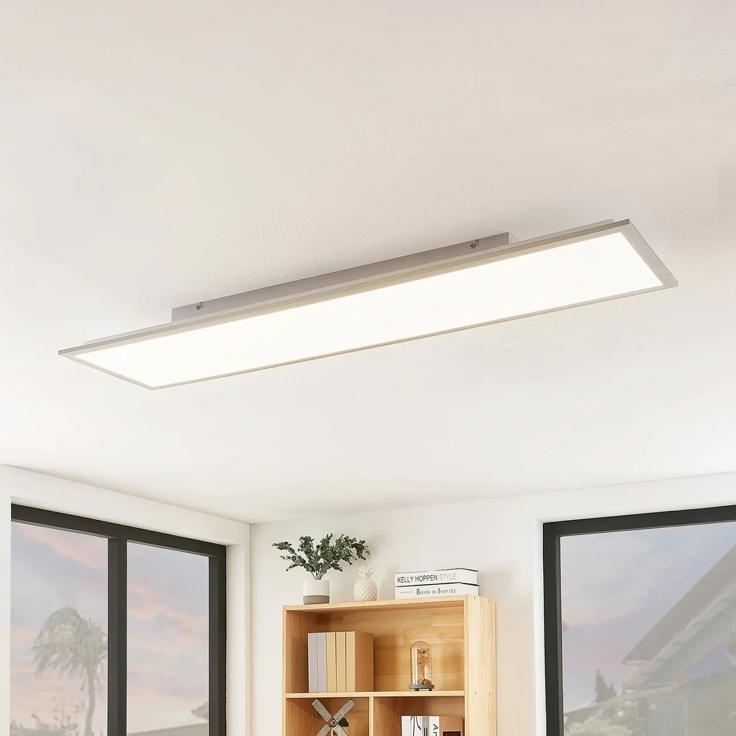 Lindby LED-Panel Stenley, CCT, 120 cm x 30 cm, dimmbar - Küche - Modern - Kunststoff - Eckig
