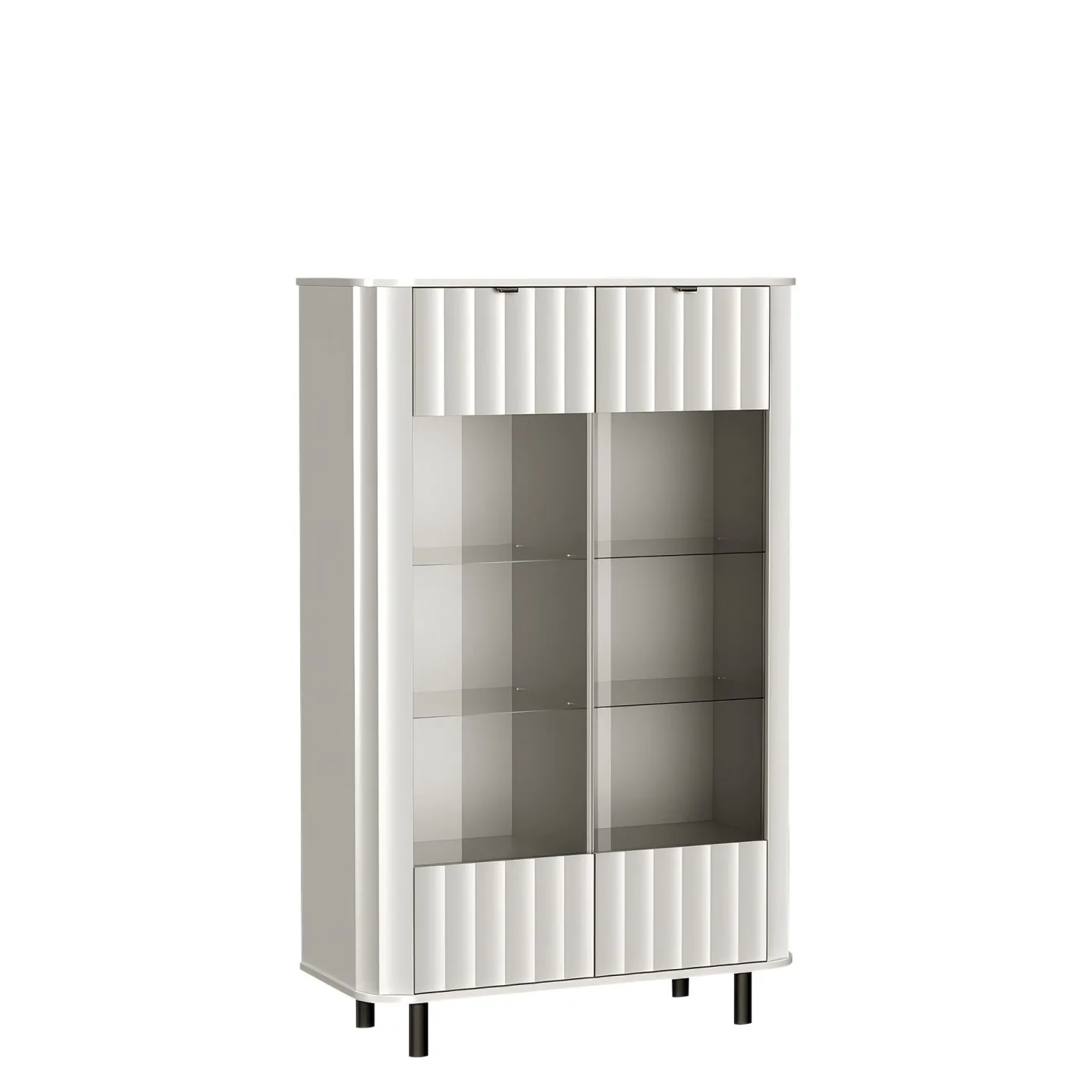 Joriel Vitrinskåp 99x155 cm LED-belysning - Vit