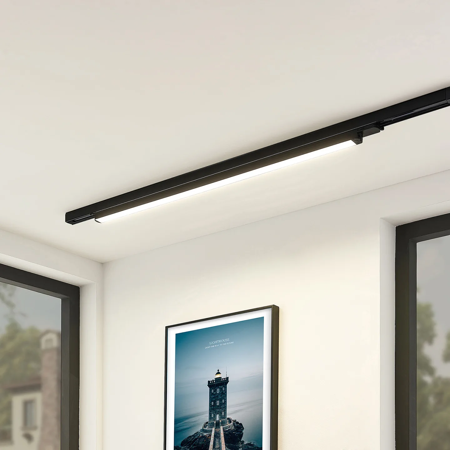 Harlow LED-Schienenleuchte, 4.000 K, schwarz - Arcchio - Arbeitszimmer / Büro - Modern - Aluminium - Einflammig