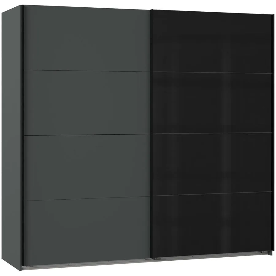 Kleiderschrank Litza schwarz glanz Holzwerkstoff B 270 cm