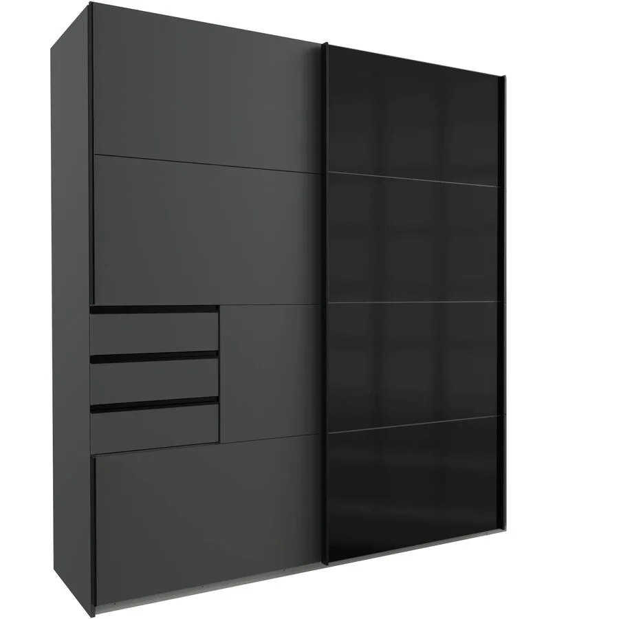 Kleiderschrank Birta graphit Holz B 225 cm