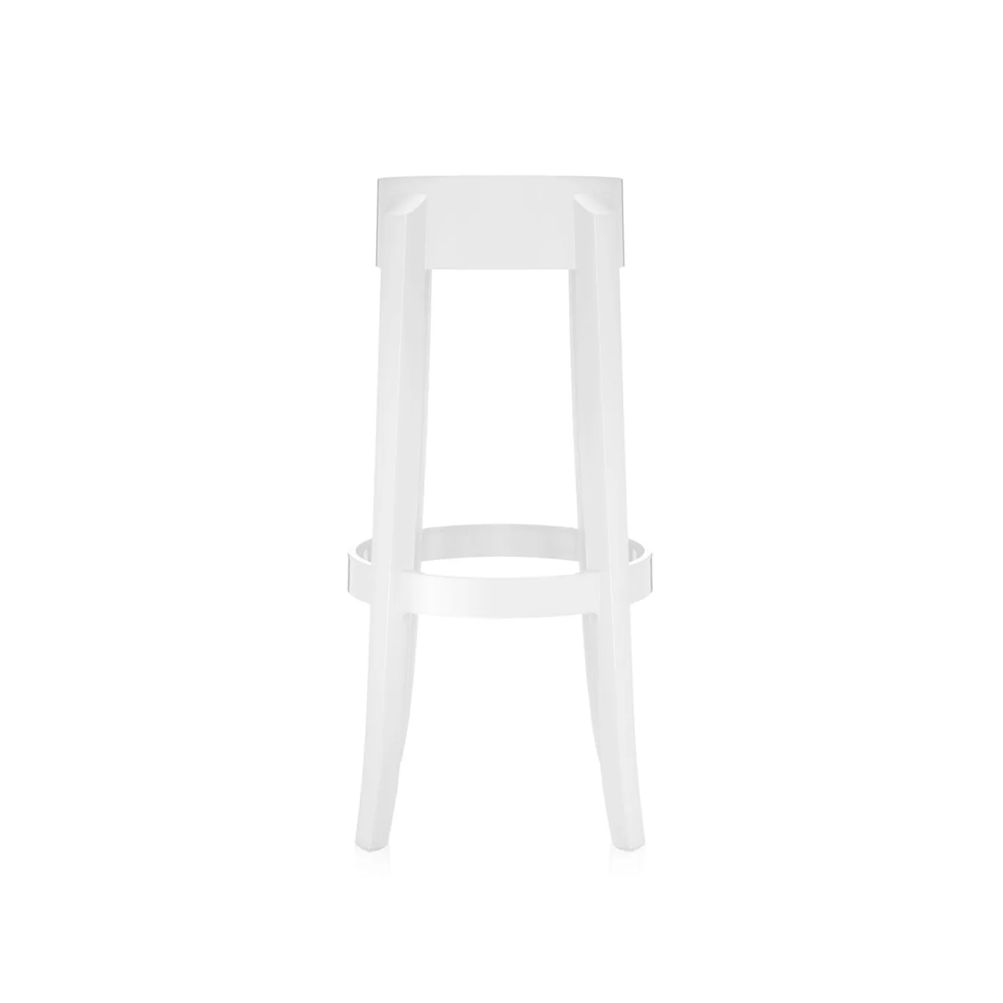 Kartell - Charles Ghost Stool 4899, Glossy White, H: 75 - Barstolar - Philippe Starck - Vit - Plast