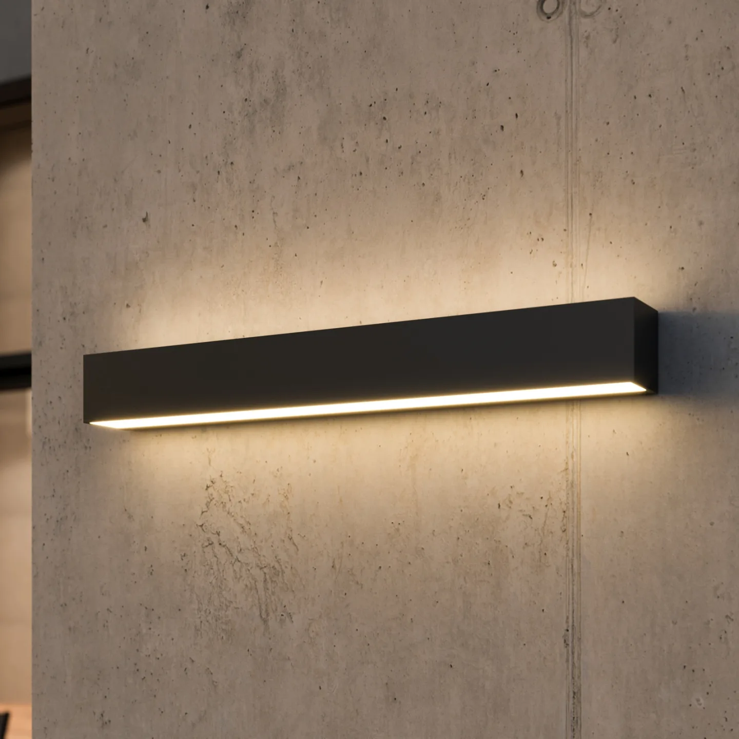 Lengo udendørs LED-væglampe, IP65, 50 cm, antracit – Lucande - Altan - Moderne - Aluminium - Kantet