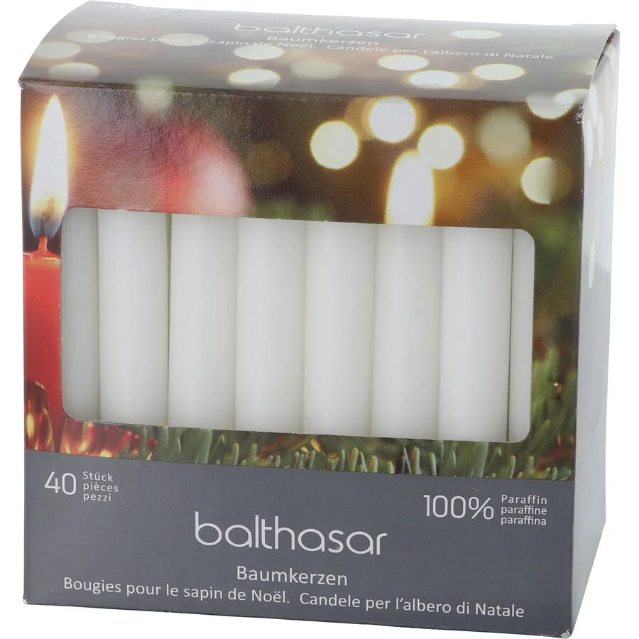 Weihnachtsbaumkerzen Basic weiss Paraffin H 100 D 12 cm