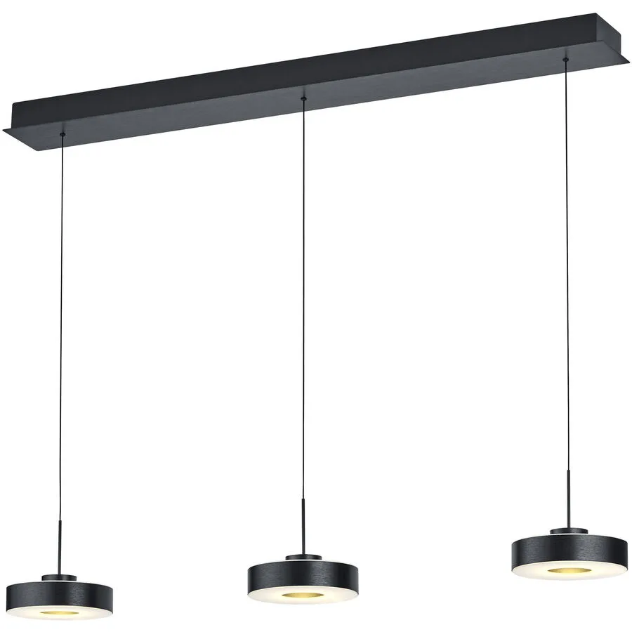 Pendellampe Spencer Grau Aluminium/Eisen 110 cm - Farbe: anthrazit eloxiert - LED - Lichtfarbe: Warmweiss - LED Energiesparlampen