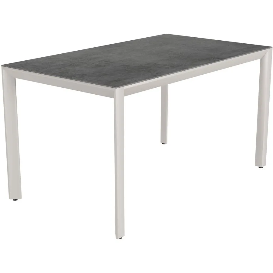 Gartentisch ausziehbar Tropea Greige matt / Beton dunkel Keramik/Stahl pulverbeschichtet B 140 T 90 cm - Möbel Konfigurator: Traummöbel individuell