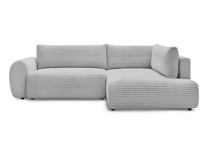 Ecksofa BOBOCHIC LUCIEN Cord-Stoff hellgrau