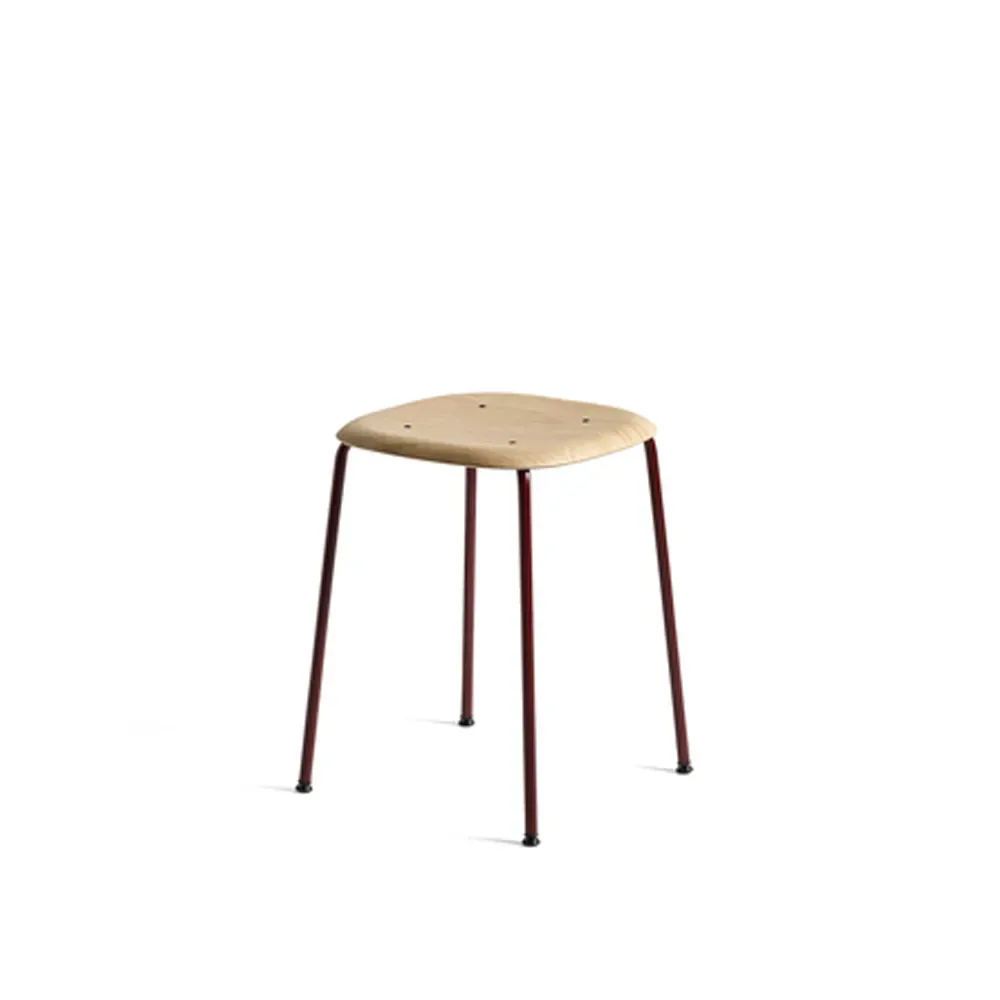 HAY Soft Edge 70 pall Ek-fall red stålstativ