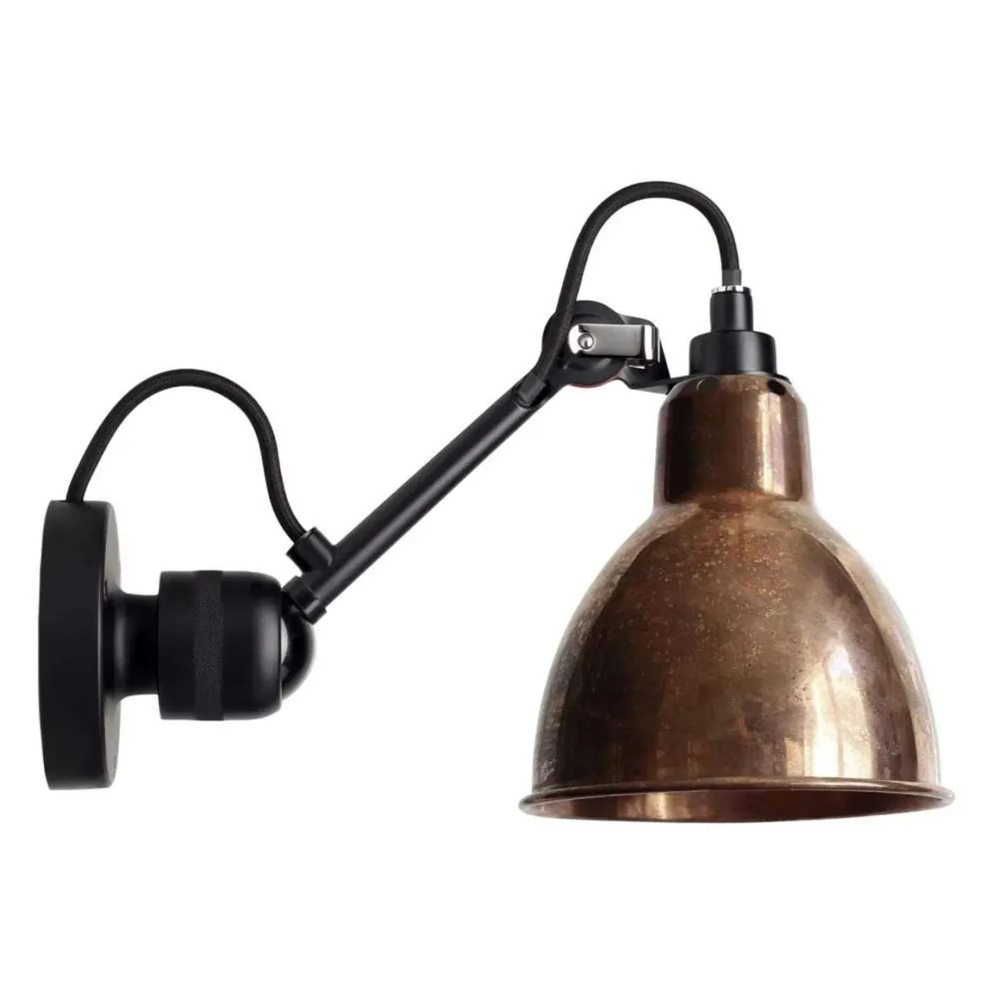 304 Vegglampe Svart/Raw Kobber - Lampe Gras - Stue - Design - Metall