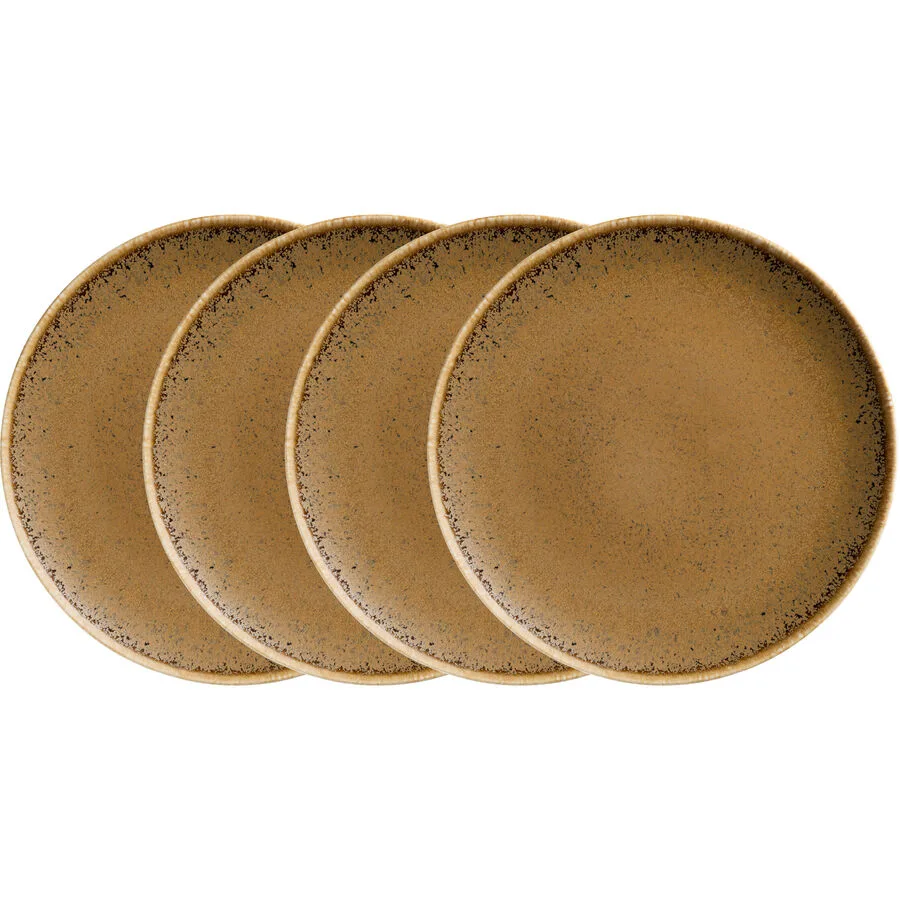 MÄSER Dessertteller-Set 4-tlg. Grumpy Beige Porzellan 21 cm