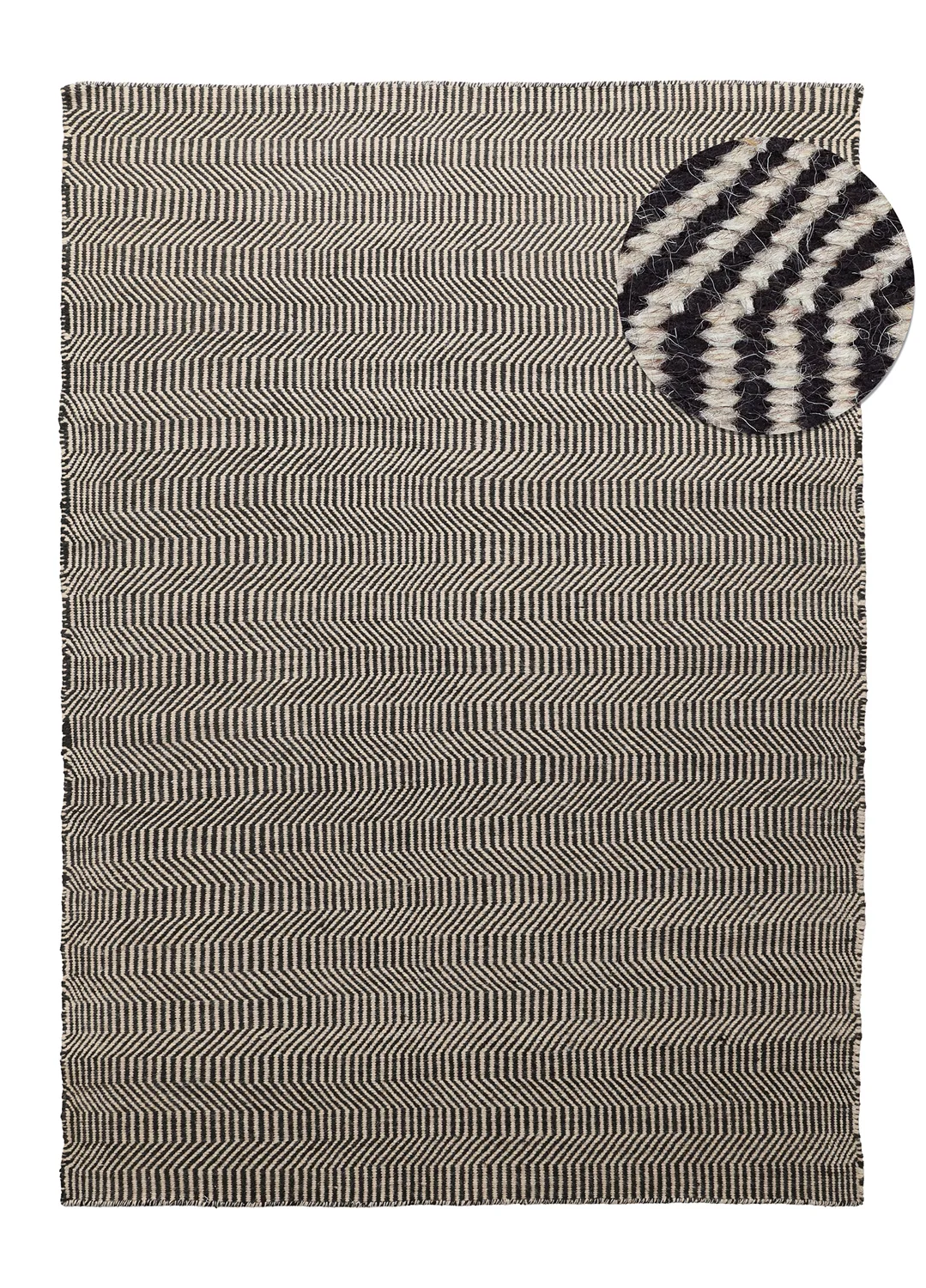 Ullteppe - Larkana (beige/svart) (Størrelse: 140 x 200 cm)