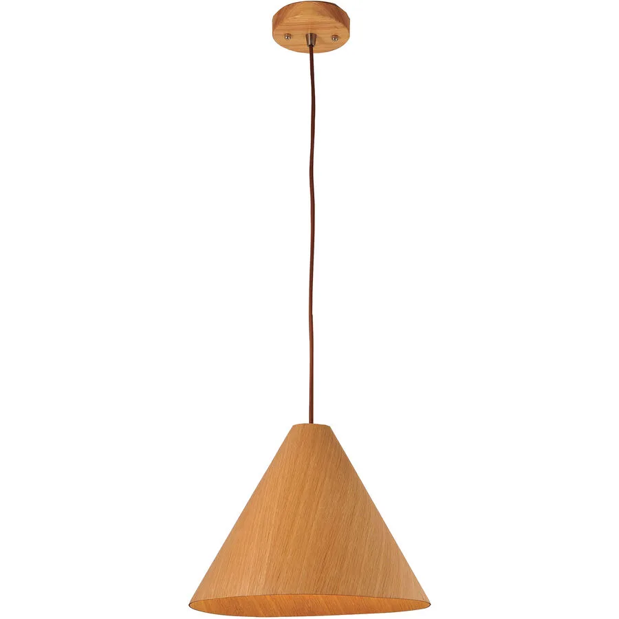 Pendellampe Pireva Braun Holz/Metall 25 cm Höhenverstellbar (manuell) - Farbe: eiche