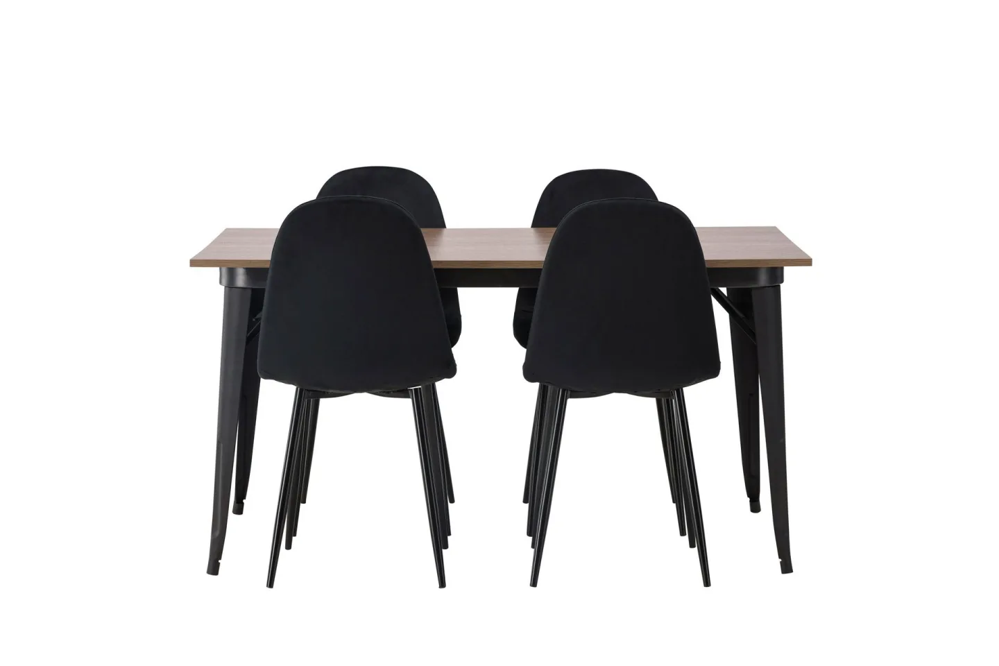Tempe Matgrupp 140 cm Rektangulär med 4 Polar stolar - Svart