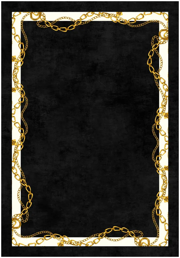 Wilton-teppe - Vilia (svart/hvit/gull) (Størrelse: 160 x 230 cm)