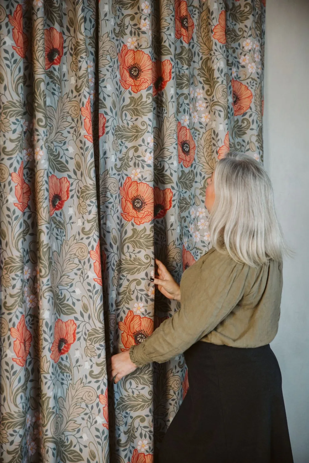 Bomullsgardin - Poppy (beige) (Størrelse: 140 x 250 cm)