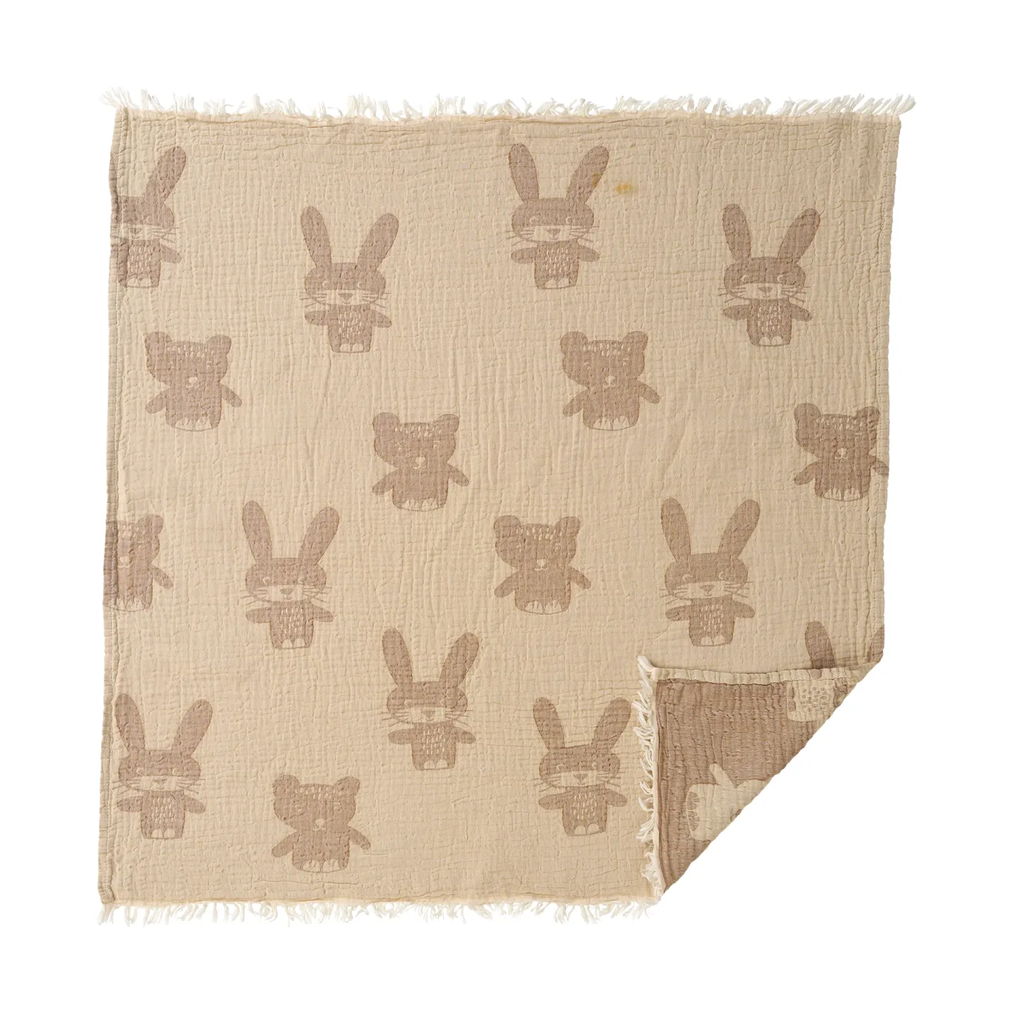 Klippan Yllefabrik Bunny&Bear Decke 75x90 cm Grey