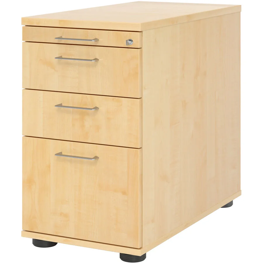 Standcontainer Office Ahorn/Aluminium gebürstet Holzwerkstoff B 42.8 H 76 cm