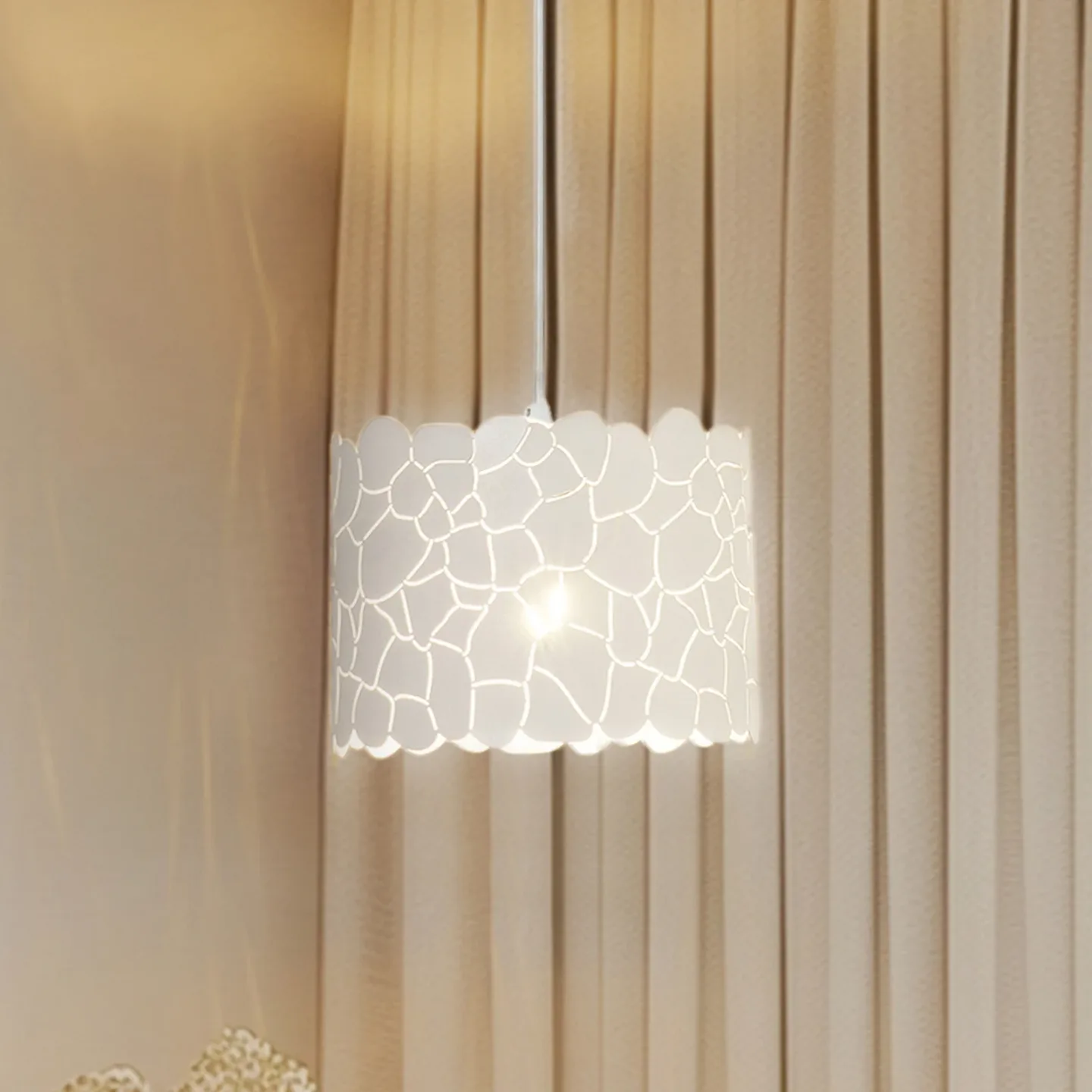 Aralena Pendelleuchte Weiß - Lindby - Wohnzimmer - Modern - Metall - Einflammig