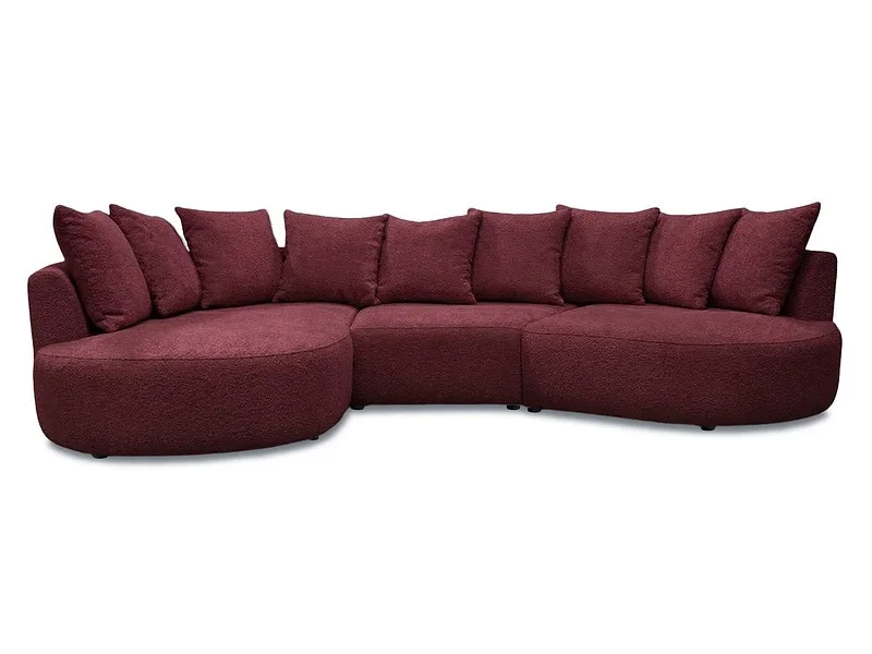 Ecksofa BOBOCHIC CALYPSO Boucle-Stoff bordeau