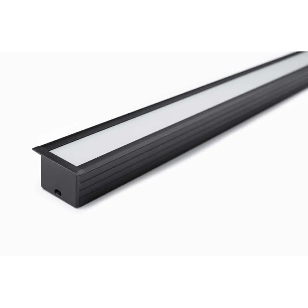 Aluminiumprofil Svart Set Infälld 23x20mm 2000mm