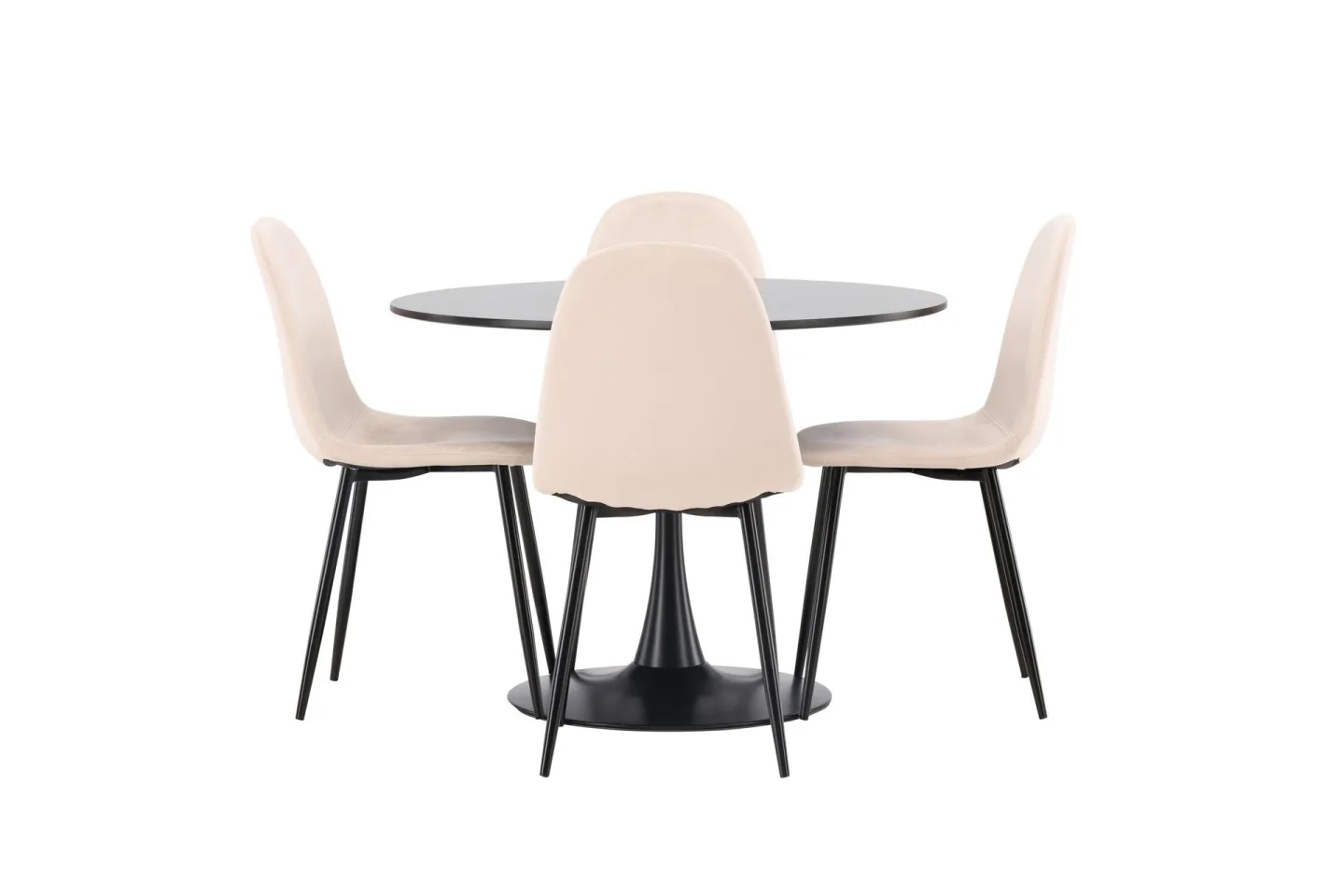 Glade Matgrupp 100 cm Rund med 4 Polar stolar - Beige