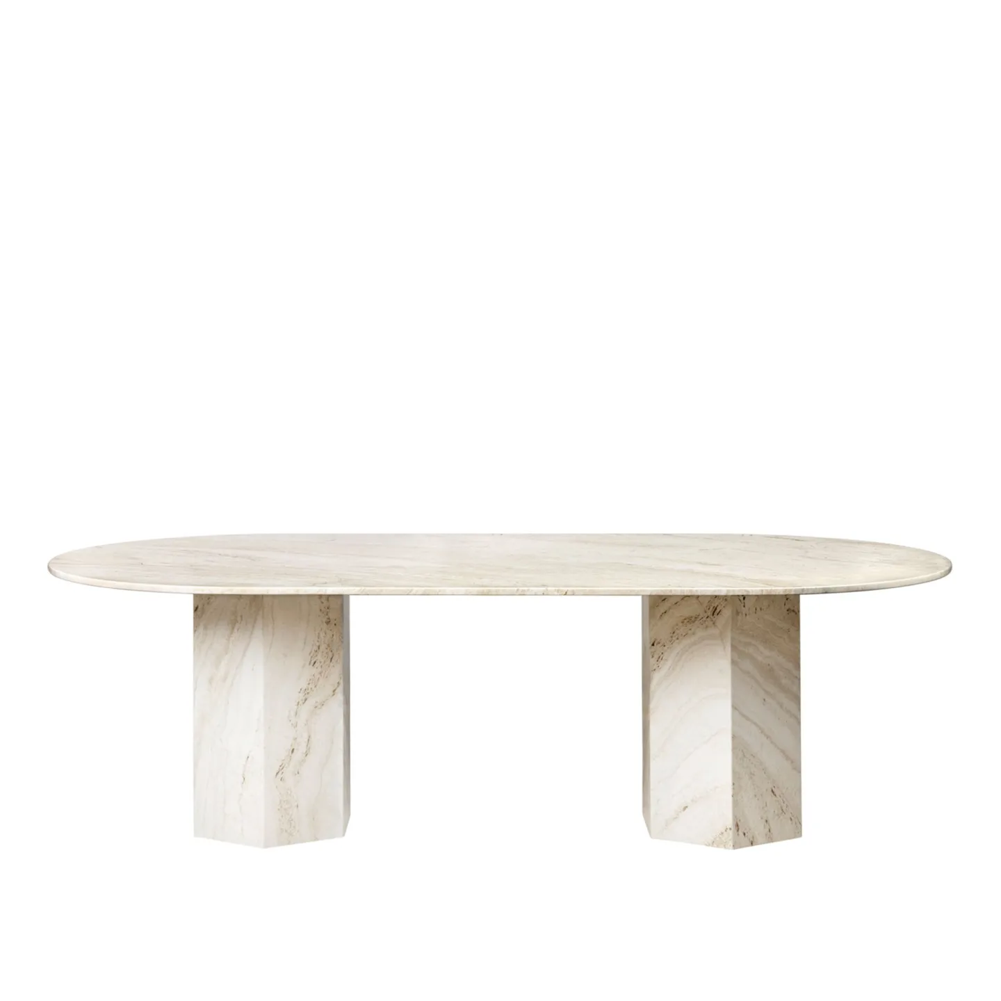 Gubi - Epic Dining Table Elliptical 240 x 120 cm - Matbord - GamFratesi - Vit - Sten
