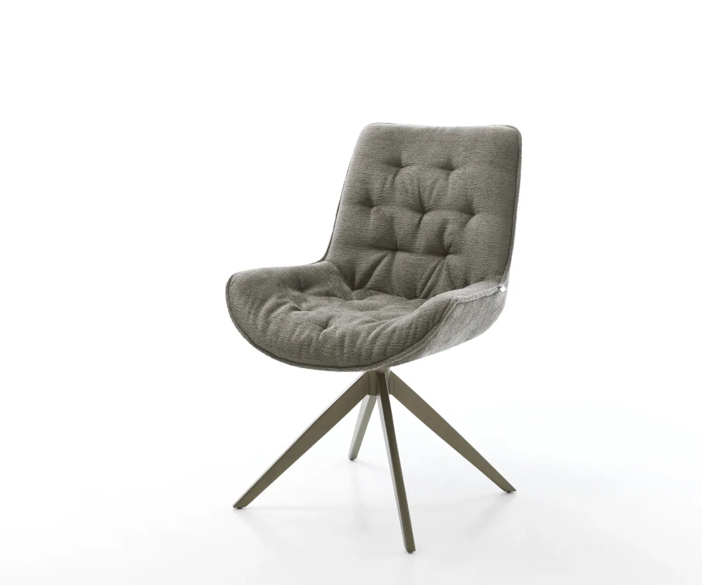 Drehstuhl Taimi-Flex Bouclé Soft Schlamm Kreuzgestell breit Effektfinish Titan 360° drehbar Wippfunktion