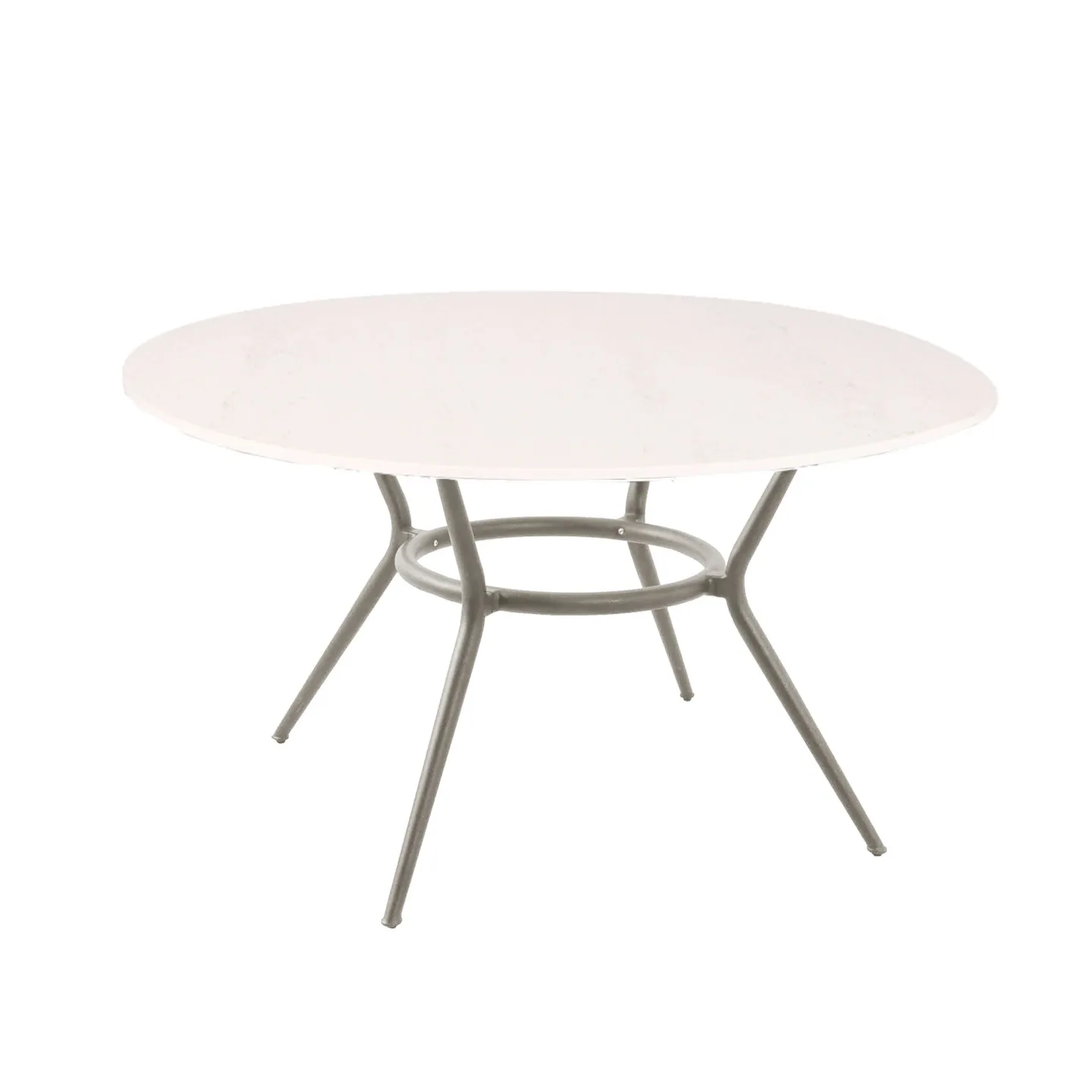 Cane-Line - Joy Round Table 144, Travertine Look - Matbord utomhus - Cane-line Design Team - Beige - Naturmaterial/Metall