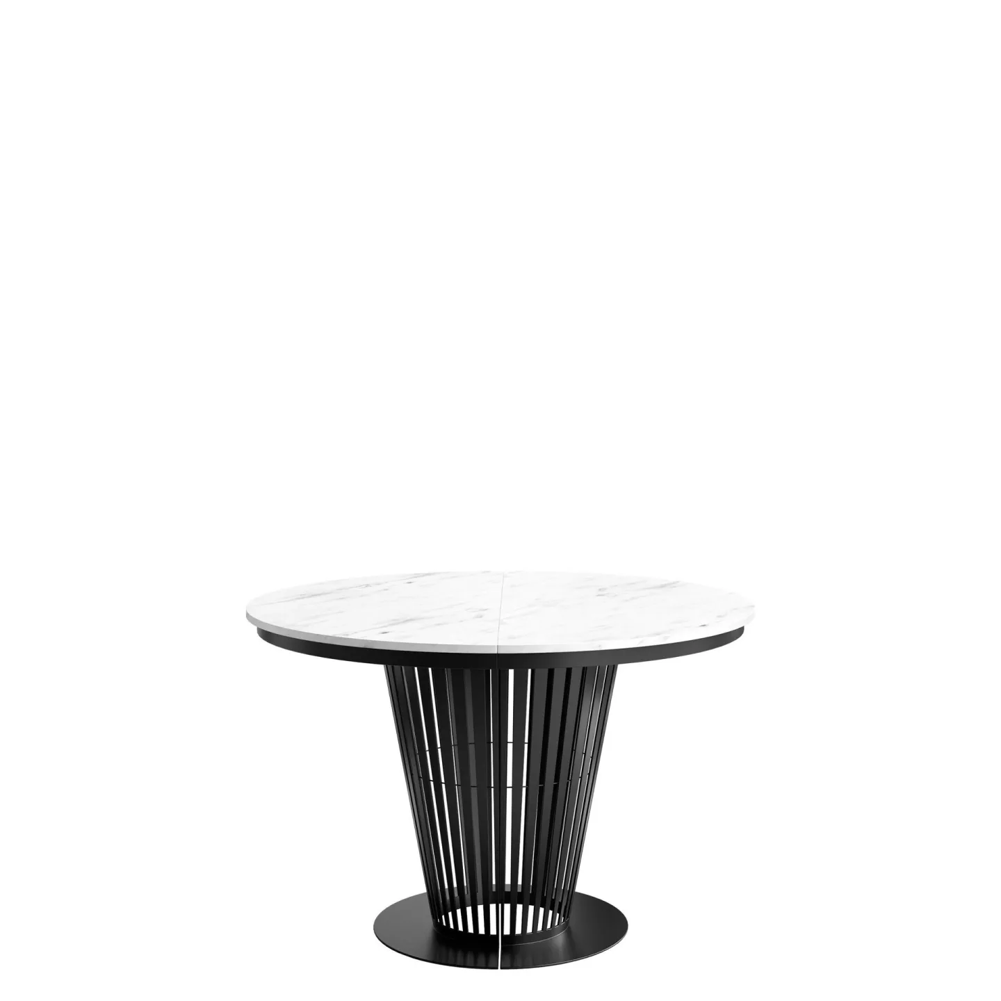 Cedra Runt Matbord 120-196 cm - svart, vit