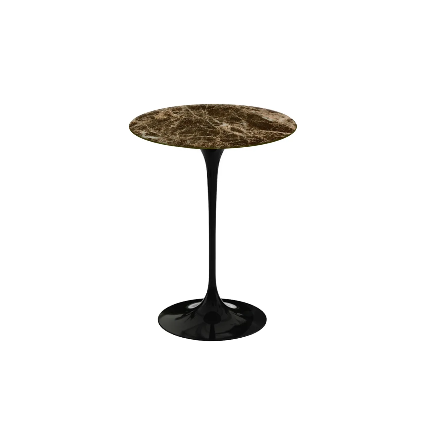 Knoll - Saarinen Round Table Småbord Ø 41 cm - Svart/Glansig Emperador marmor - Sidobord - Eero Saarinen - Svart - Metall/Trä