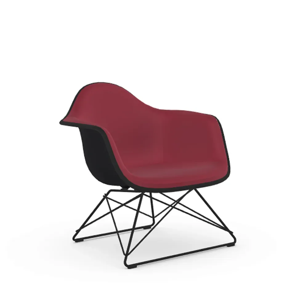 Vitra Eames plastic armchair LAR fåtölj helklädd Hopsak 62 red-moor-Deep black