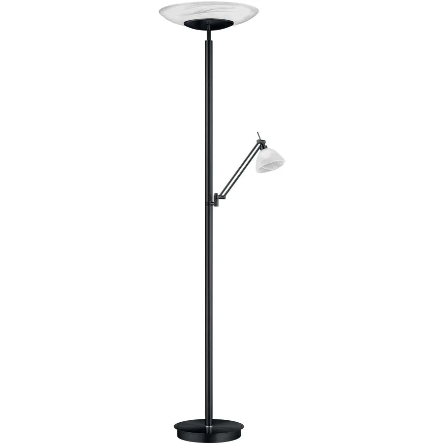 Stehlampe Oriano Schwarz Metall 42 cm 182 cm - LED - Lichtfarbe: Extra warmweiss - LED Energiesparlampen
