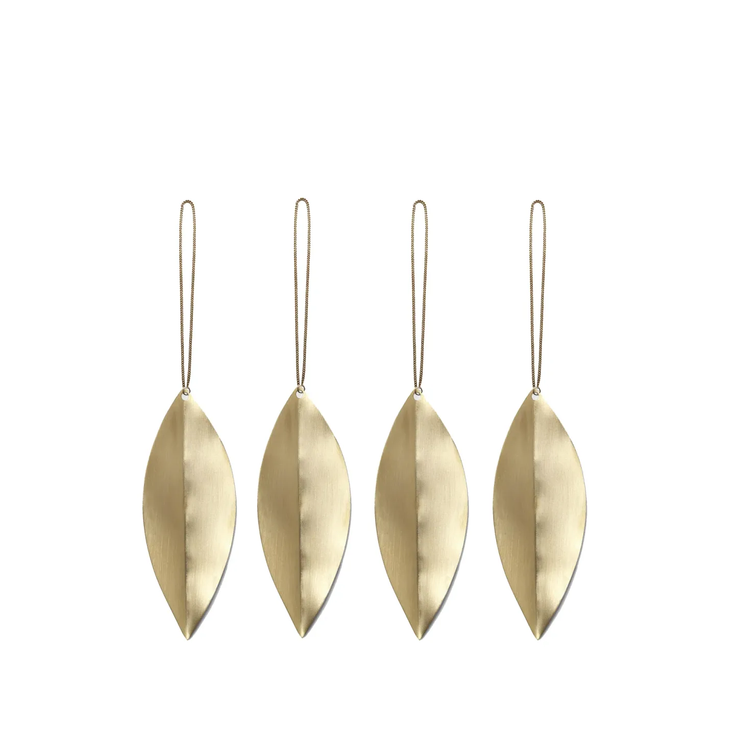 Ferm Living Leaf julgranshänge Mässing, 4-pack