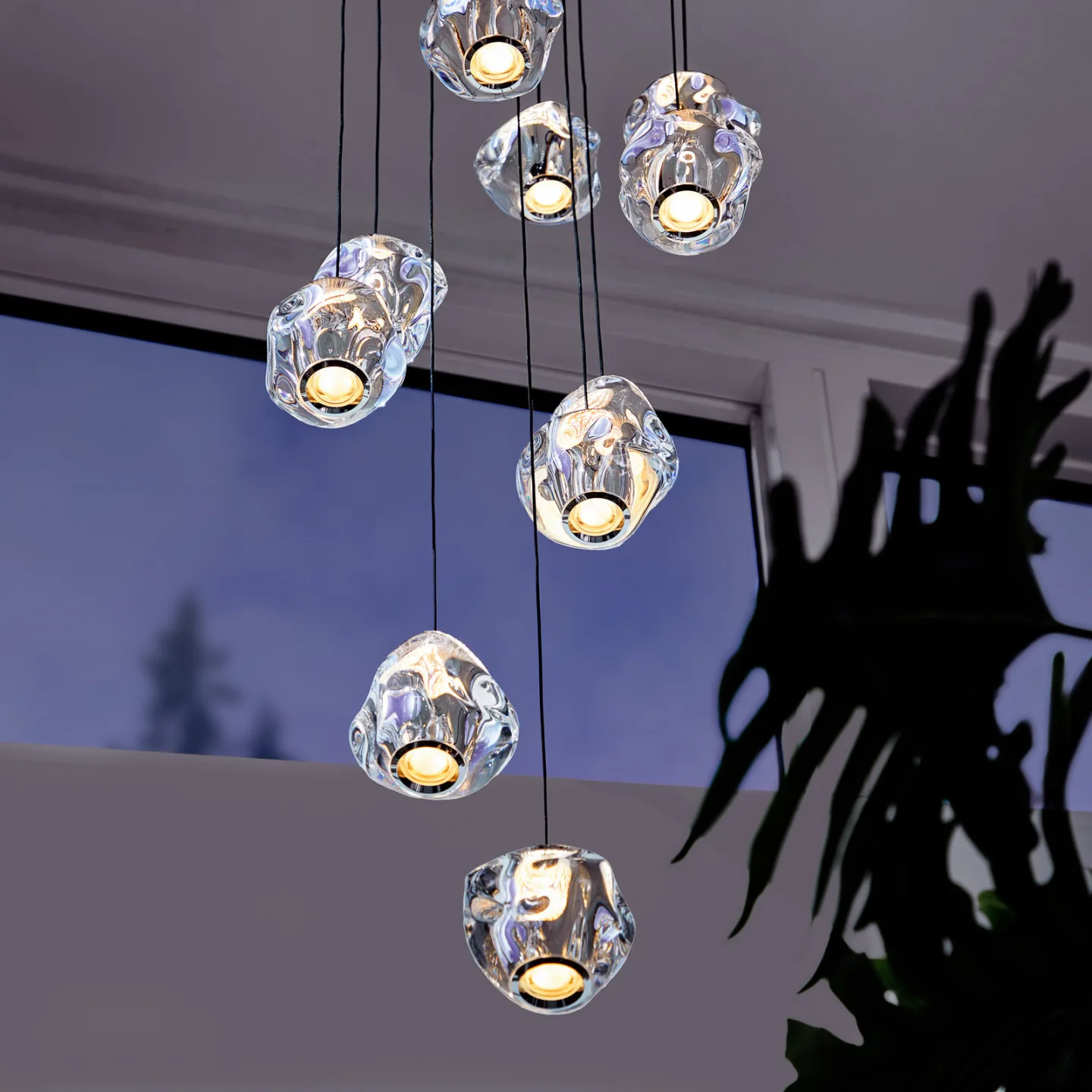 Ice Ball 10 Pendelleuchte Transparent - Loom Design - Wohnzimmer - Modern - Metall - Kugel