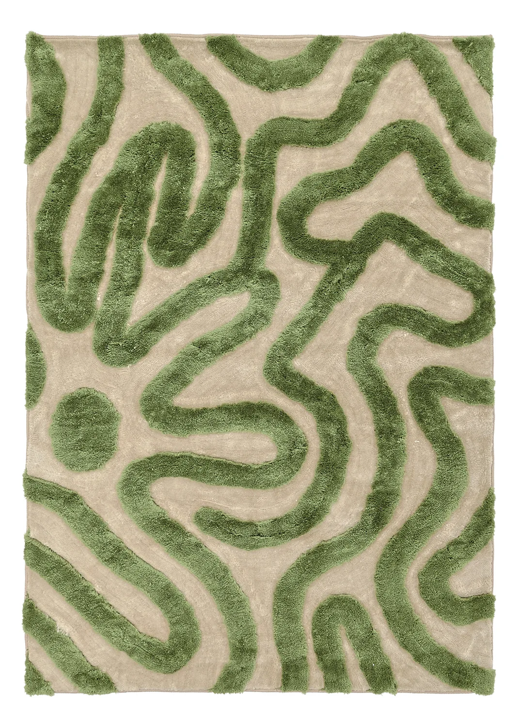 Ryetepper - Akaba (krem/grønn) (Størrelse: 160 x 230 cm)