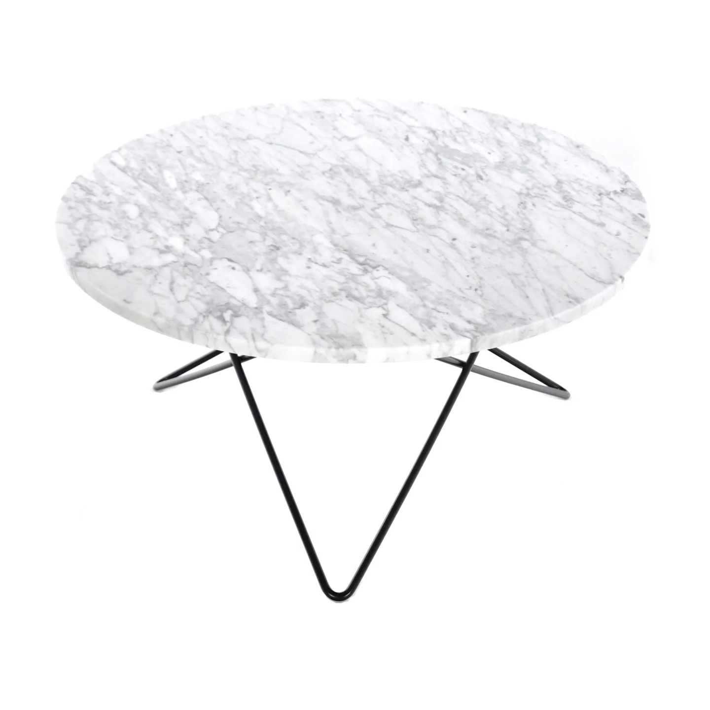 OX Denmarq - O Table, Black Steel Frame, Top: White Marble - Soffbord - Dennis Marquart - Vit - Metall/Sten